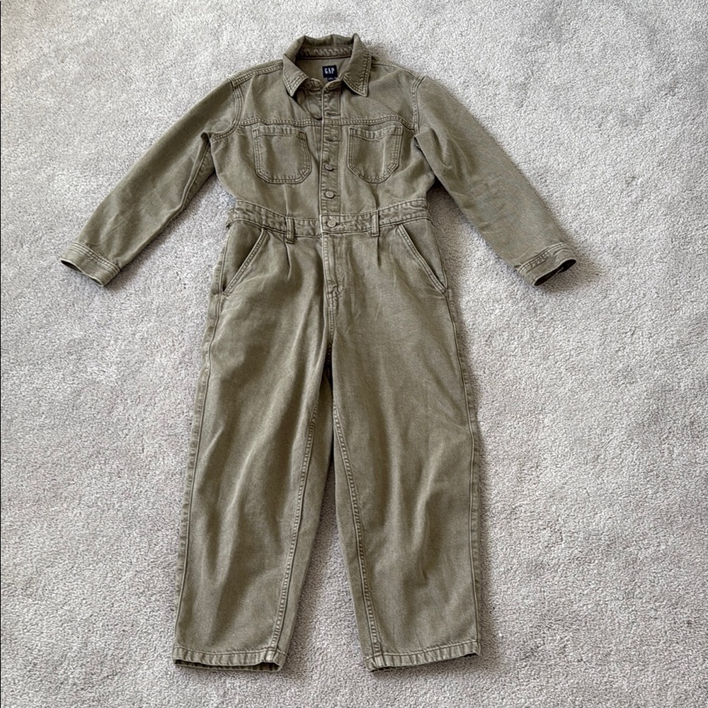 Olive Green Utility Jumpsuit GAP